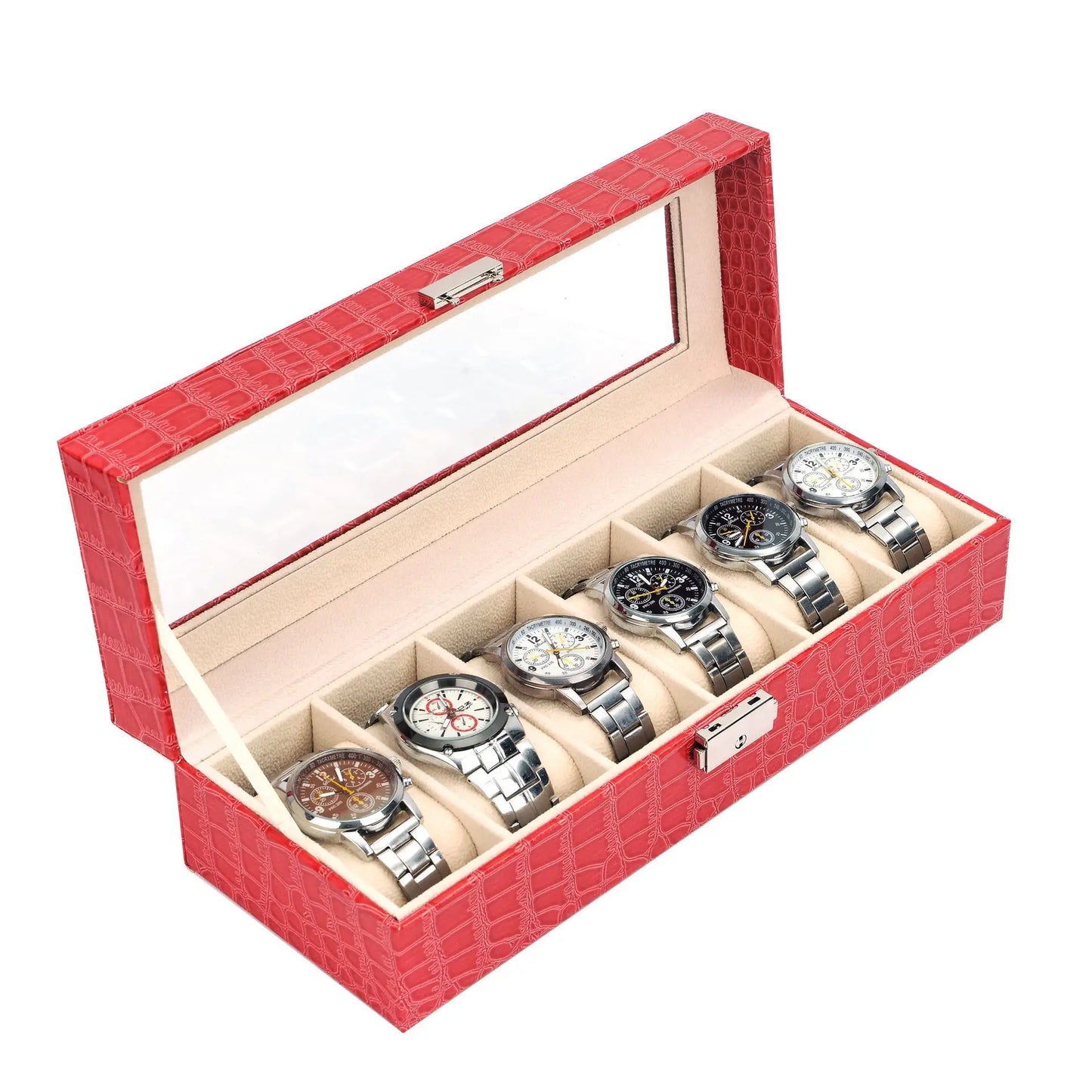 Crocodile Leather Watch Display Box Mechanical Watch Storage Organizer Case