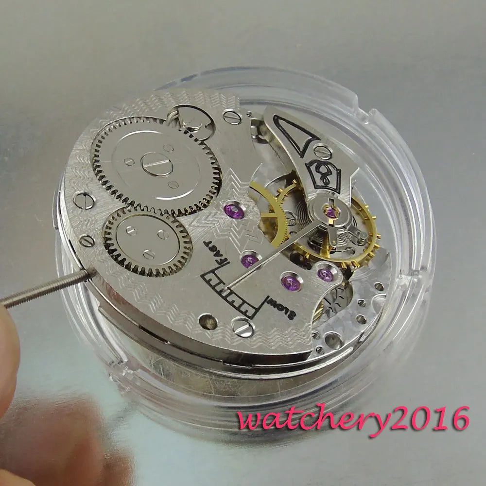 Vintage 17-Jewel 6498 Mechanical Hand-Winding Stainless Steel Watch Movement