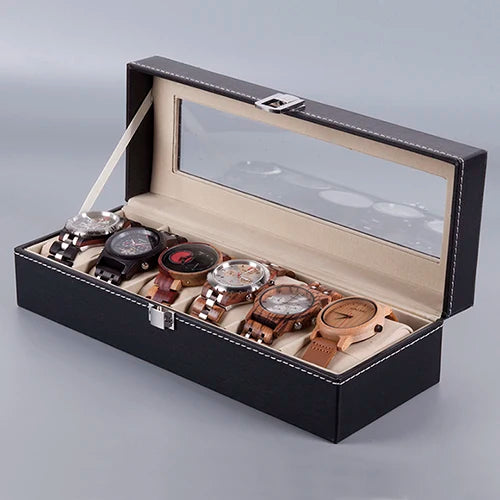 BOBO BIRD Leatherette Watch Display Box Organizer Jewelry Storage Case