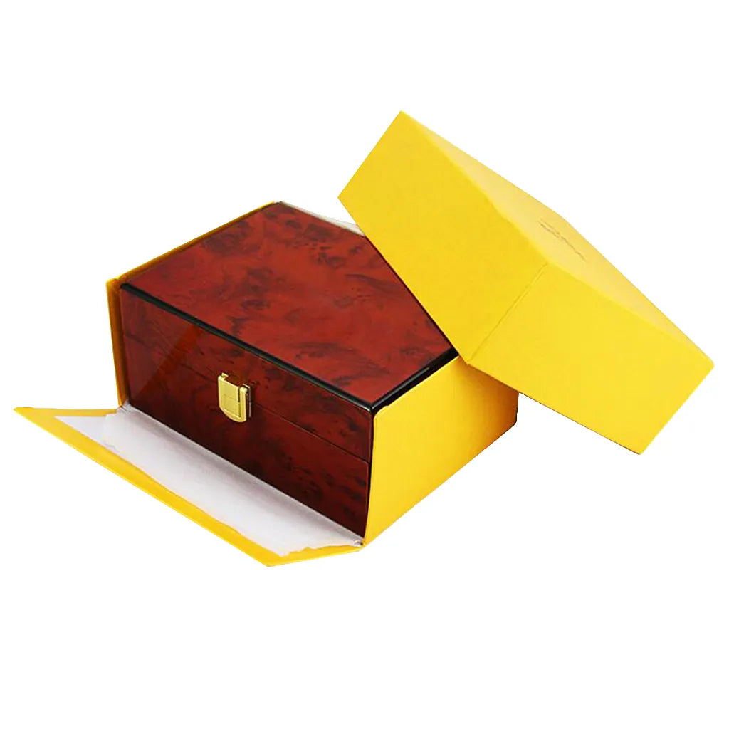 Luxury Wooden Watch & Jewelry Storage Box with Cushion Interior Lock Clasp