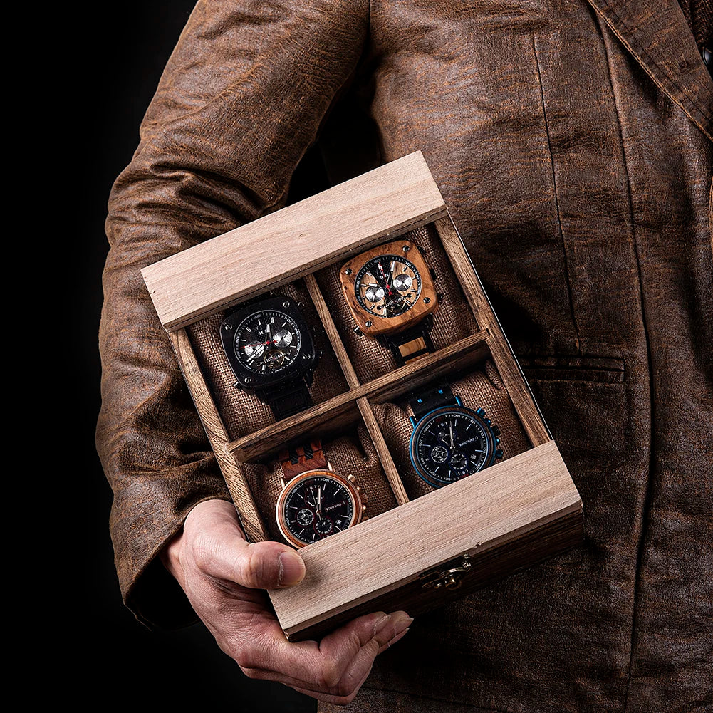 BOBO BIRD Leatherette Watch Display Box Organizer Jewelry Storage Case