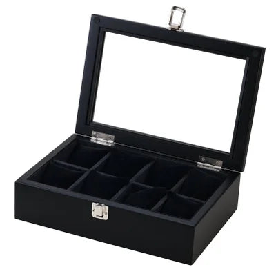 Wood Watch Box Organizer 5–12 Slots Black Wooden Watch Display Holder for Men