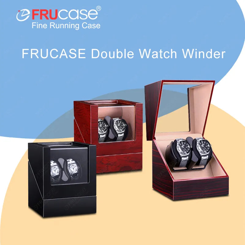 FRUCASE Double Watch Winder for Automatic Watches Watch Box USB Charging 2+0