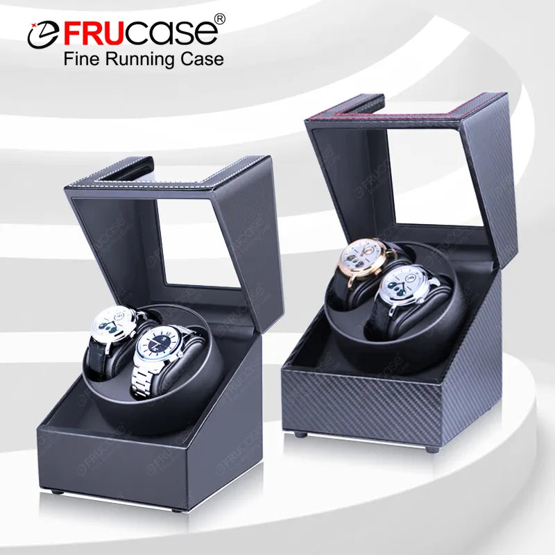 FRUCASE PU Automatic Watch Winder Box with 2 Rotation Modes, Stackable Design