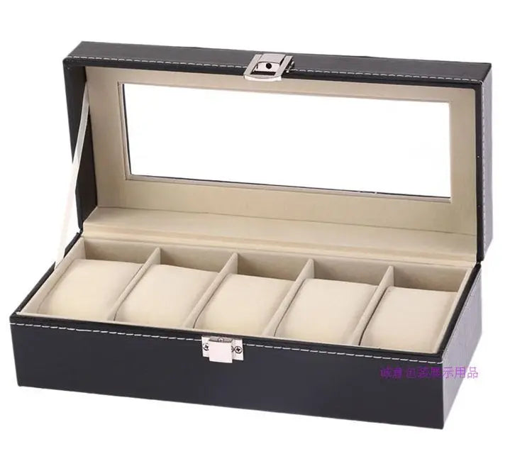 Leather Watch Case Storage Box 2–12 Slots Men’s Watch Organizer Display